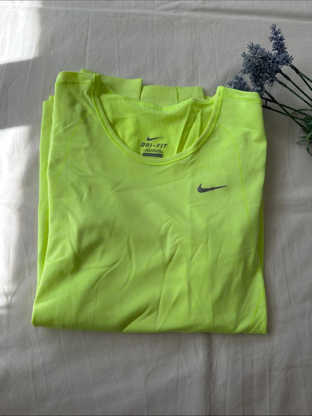 Nike Neon Yellow Dri-FIT Long Sleeve Top